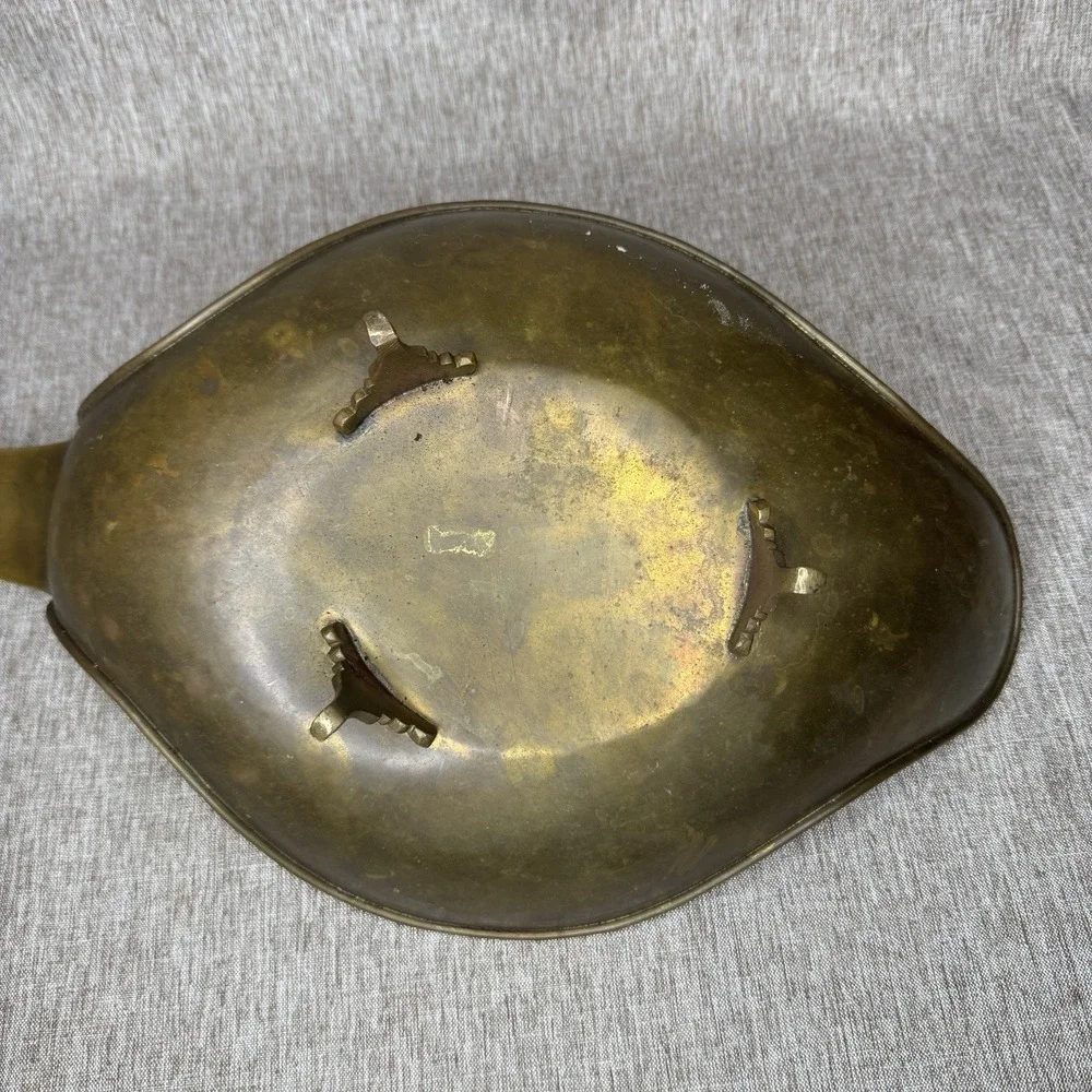 Vintage Brass Swan Duck Swan Trinket Tray Dish Bowl Patina